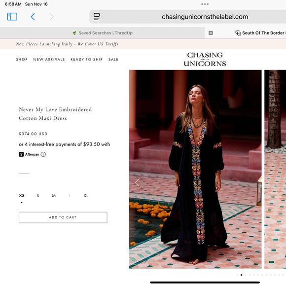 Chasing Unicorns Never My Love Embroidered Maxi Dress Black M NWT - Picture 1 of 12